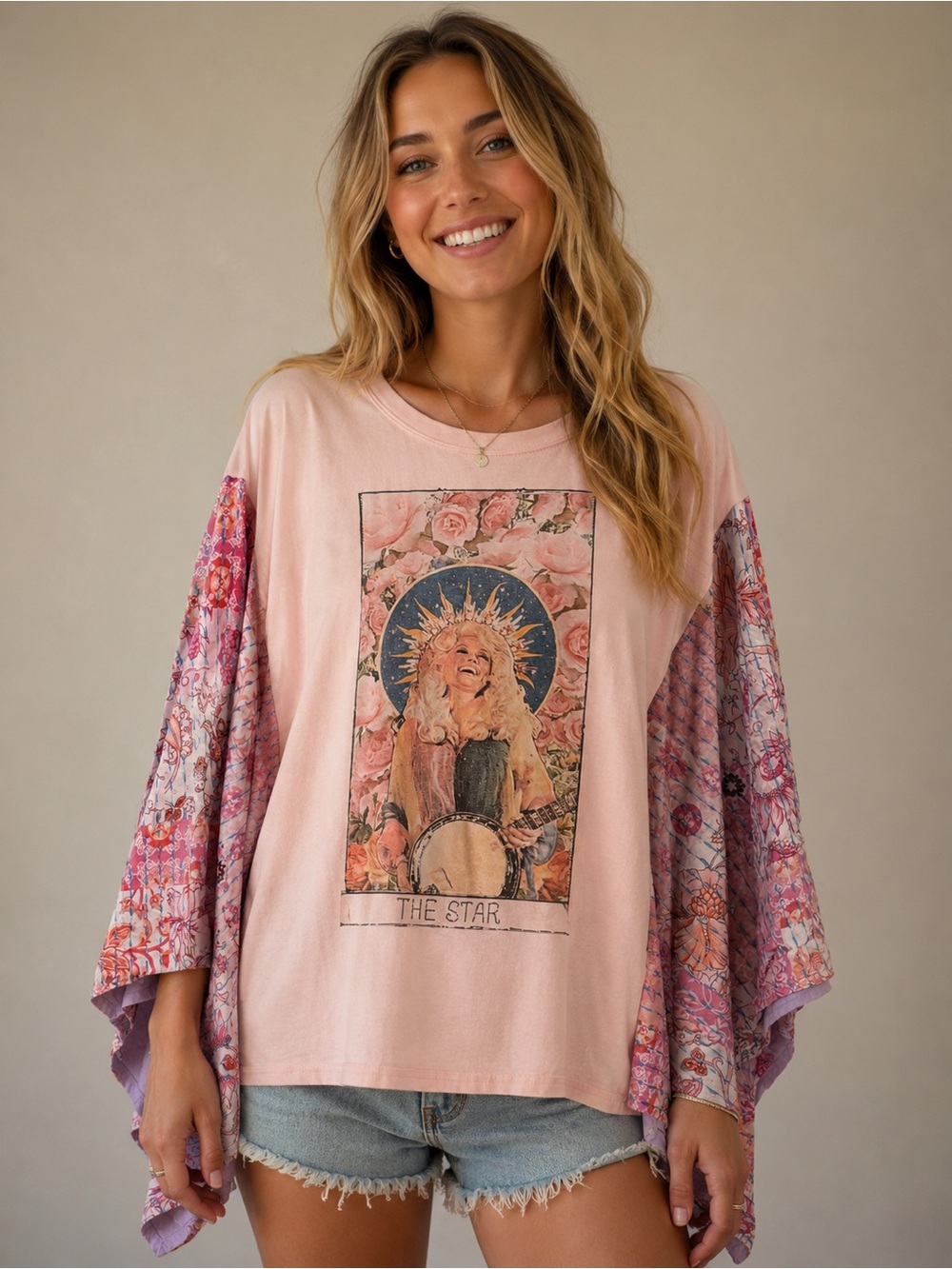 Blue Velvet Boho Dolly Parton, Kantha Sleeves.